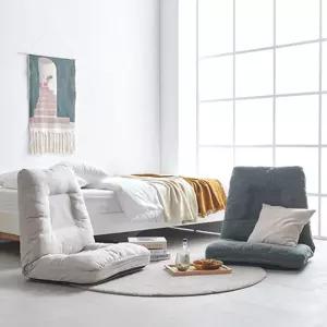 대형방석형 감성 사다리꼴 등받이 원룸 1인용 좌식쇼파(2색) 바닥 침대형