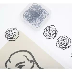 검정 장미 사무용 모양 페이퍼 대형 디자인 테리어 대용량 클립 데스크 1박스 (10개)