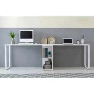 심플 책꽂이 형제 자매 사무용 2인용 책상 2400 / 학생 중고등 학생용 초등