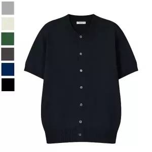 남자 체티네 린넨 라운드 반팔 가디건 AS-CAH-Q034-네이비