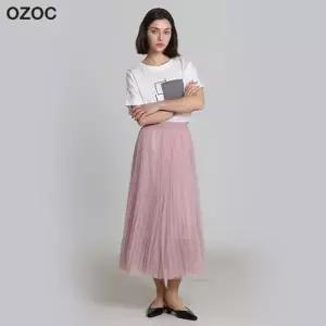 [오조크(OZOC)] 쉬폰 주름 롱 스커트 (택가격: 85000원)