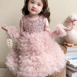 핑크 플라워 튤 원피스 포근한 겨울 데일리룩 풍성 프릴 드레스 촬영용 러