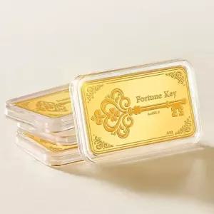 [비앤비골드] [가죽케이스증정] 24K 순금 행운 열쇠 골드바 0.1g