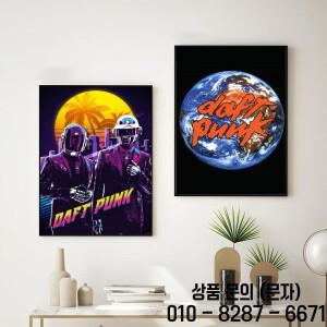 D Daft Punk 랜덤 액세스 메모리 페인팅 서예 방수 종이 카페 바 캔버스 소재 F 없이는 붙일 없습니다