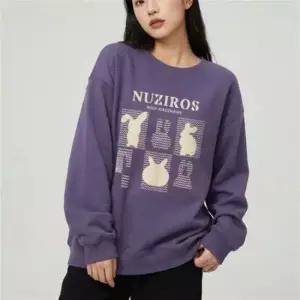 여성 프린팅 약기모 오버핏 티셔츠 래빗 레터링 맨투맨