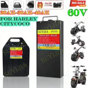 60V 20Ah-40Ah 전기 오토바이 리튬 이온 배터리 팩 2000W 할리용 두 바퀴 접이식 시티코코 스쿠터, 무료 포