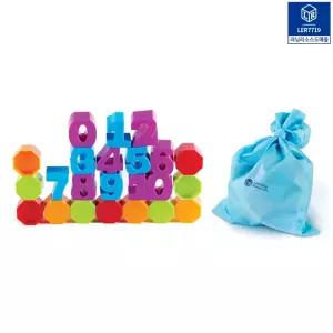 러닝리소스 숫자 수세기 블록 숫자놀이 덧셈 뺄셈 수연산 6각형 블럭 부호 큐브 보관주머니