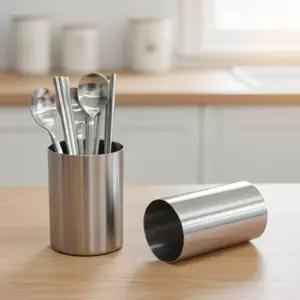 수저통 원형통 스텐 다용도 숟가락 정리함 보관 젓가락 원형 꽂이 수저함 수저 (민자 대)