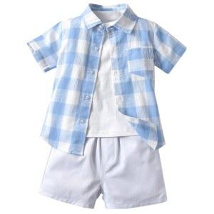 상트리 3피스 의상 바캉스 비치 반팔 반바지 여름 3개월 세트 9년 셔츠와 보이