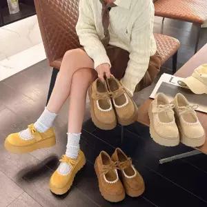 여성용 빈티지 트렌디 아이템 신발 힐펌프스 스트랩힐 펌프스 단화 봄가을 양복 플랫 메리제인 슈즈 HT1