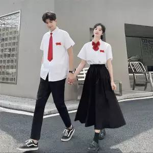 커플 코스프레 의상 셔츠 교복 유니폼 반팔