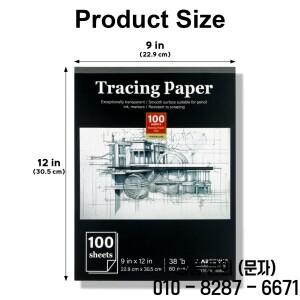 그리기용 트레이싱 페이퍼 9 X 12 패드 투명 피지 종이 100매 38lb/60gsm