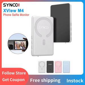 Synco XView M4 무선 터치스크린 셀카폰 모니터 자석 설치 스마트폰 후면 카메라 브이로그 라이브 스트림용