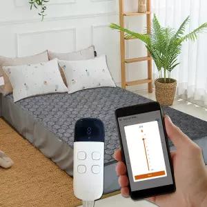 한일온열기 IOT 스마트 EMF 전자파없는 워셔블 초극세사 그래핀 카본 탄소매트 전기요 1인용 싱글