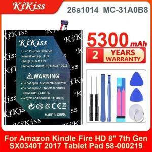 Amazon Fire HD 8 7세대 2017년 출시 SX034QT MC-31A0B8 5300mAh 배터리용 KiKiss 태블릿 도구 포함