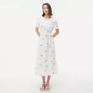 배색 자수 원피스 PQ2WO533