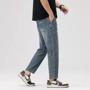 남성청바지 봄 빈티지 테이퍼 슬림 면 스판 9부바지 데님팬츠 심쿵직구