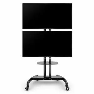 65인치 55인치 상하 2단 이동식 tv 거치대 2개 2대 이동형 모니터 스탠드