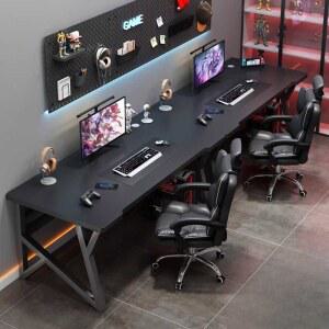 2인용 컴퓨터 책상 인라인스케이트핏 블랙 e스포츠 체어 조립식 2400 e스포츠 게이밍책상 그레이 데스크 240cm 체어 1 홀더x2 인라인스케이트핏 블랙