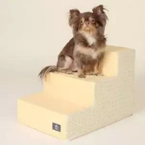 강아지침대계단 강아지 삼각 3단 스텝 옐로우 반려견 슬개골 계단