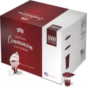 미리 채워진 성찬 컵과 웨이퍼 세트 - 위한 빵과 포도 주스 1000박스