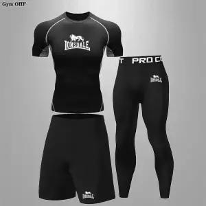 드라이 핏  운동복 압축 세트, 키즈 체육관 피트니스 조깅 훈련 래쉬가드, 주짓수 킥복싱 복싱