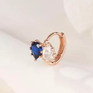 [비앤비골드] 18K 더블 사파이어 물방울 귀찌 링피어싱 한쪽 PNE42603