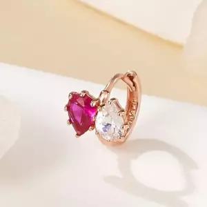 [비앤비골드] 18K 더블 루비 물방울 귀찌 링피어싱 한쪽 PNE42604