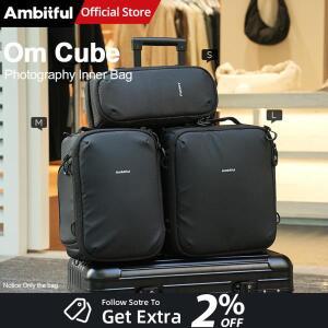 AMBITFUL Om Cube DSLR 카메라 라이너 백 DIY 디바이더 크로스바디 빠른 측면 접근 다기능 백팩 내부 가방