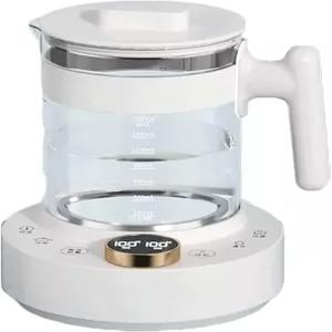 전기 주전자 1.5L/52.8OZ 고보로실리케이트 유리 차 스마트 온도 제어 설계 온수 보일러 고속 흰색