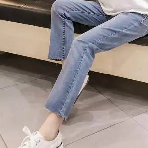 [하프클럽/옷자락]여자 사계절 데일리 하이웨이스트 소프트워싱 일자 데님