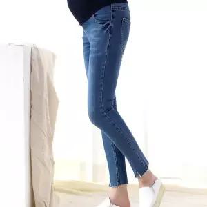 여자 진 일자핏 데일리 밑단트임 팬츠