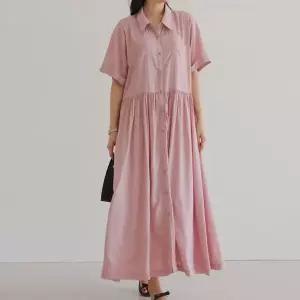 [하프클럽/나야홍]빅사이즈 604 동백카라넥반팔원피스 DWBU524