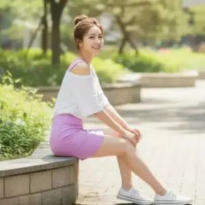 [라일리여성의류] Rly 미니 원피스 슬리브리스 닐로제 슬림핏 이너 나시