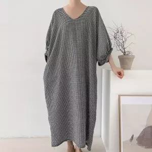 [하프클럽/나야홍]빅사이즈 604 뉴가오리소매밴딩원피스 DGLU369