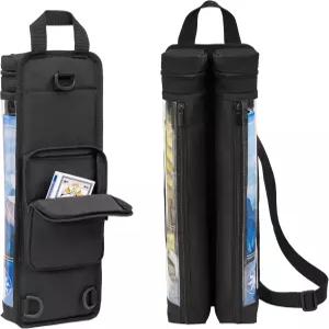 TCG/MTG 매트와 호환되는 클리어 플레이매트 튜브 케이스 2 PCS W4 X L24 위 홀더가 있는 게이밍 보관 가방