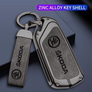 Skoda Superb A7 Kodiaq Octavia A8  가죽 쉘 Fob 홀더 열쇠가없는 액세서리 용  자동차 키 케이스 커버