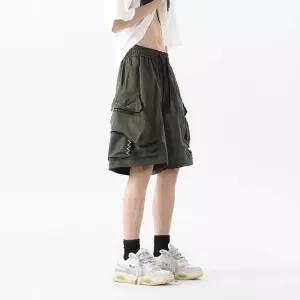 여름 캐주얼 팬츠 남성용 초록 아웃도어 트레이닝 반바지 밀리터리 하의 스트레이트 5부 admr2