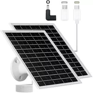 뉴코니 5V 6W USB 태양광 패널 휴대용 5볼트 6와트 고효율 단결정 충전기 타입-C 마이크로 C DC 포트