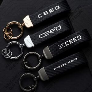 XCEED PROCEED KIA 로고 자동차 탄소 섬유 가죽 키 체인 아연 합금 맞춤 선물 링 액세서리에 대한  패션