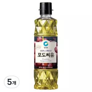청정원 포도씨유, 500ml, 5개