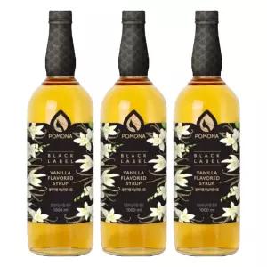 포모나 블랙라벨 바닐라 시럽, 1L, 3개
