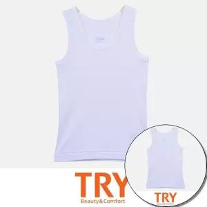 남아동런닝 (트라이) 면 100 순면 소재 백색 남아동 런닝