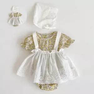 플라워 보넷멜빵3종세트 아동바디슈트 204433