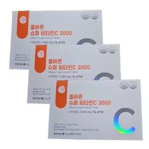 올바른 슈퍼 고함량 비타민C 3000 메가도스 항산화 데일리 활력 3g 90포 3박스