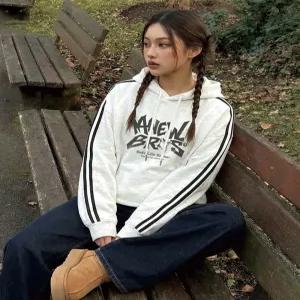 [어뉴브로스]디어사인 여성 트랙 스포티 캐주얼 무지 오버핏 후드티셔츠[ANBI_8003]