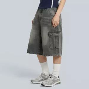 [어뉴브로스]클락 여성 7부 카고 데님 팬츠[ANSD_8501]