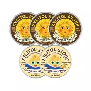 [자일리톨스톤] 자일리톨스톤 커피한잔 70g x 3개+브레드이발소 바나나향 60g x 2개