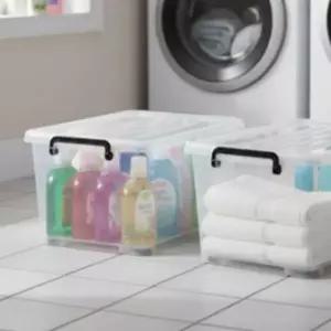 [골드스마일]플레인 투명 플라스틱 수납함 상자 정리함 40L 3개