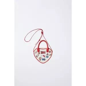 zara 자라 HELLO KITTY ⓒ SANRIO HEART CROSSBODY BAG - Red